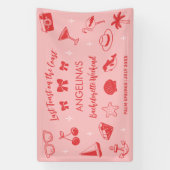 Strand vrijgezellenfeest kust Doodle Spandoek (Verticaal)