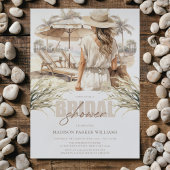 Strand Vrijgezellenfeest Pastel Waterverf Kaart