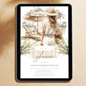 Strand Vrijgezellenfeest Pastel Waterverf Kaart