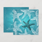 strand Vrijgezellenfeest Starfish Blue Kaart (Voorkant / Achterkant)