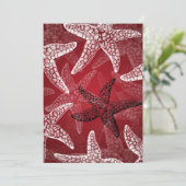 strand Vrijgezellenfeest Starfish Red Kaart (Staand voorkant)