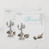  strand Vrijgezellenfeest Tea Party Uitnodiging (Voorkant / Achterkant)