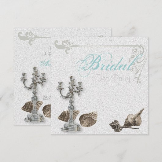  strand Vrijgezellenfeest Tea Party Uitnodiging (Voorkant / Achterkant)