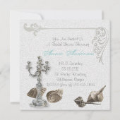  strand Vrijgezellenfeest Tea Party Uitnodiging (Achterkant)