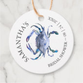 Strand Vrijgezellenfeest thema krab Bedankjes Labels (Voorkant)