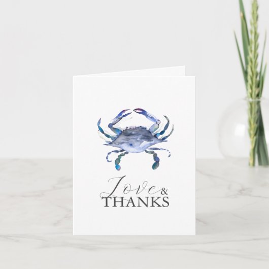 Strand Vrijgezellenfeest thema krab dank u kaarten (Voorkant)