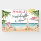 Strand vrijgezellenfeest voor dames spandoek (Horizontaal)
