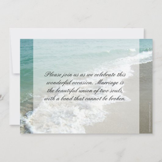 Strand Vrijgezellenfeest, Witte Oceaan Surf Kaart (Achterkant)