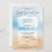 Strand Vrijgezellenfeest Zand Zon En Liefde Kaart (Voorkant)