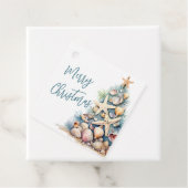 Strand Vrolijk Kerstcadeau Bedankjes Labels (In situ)