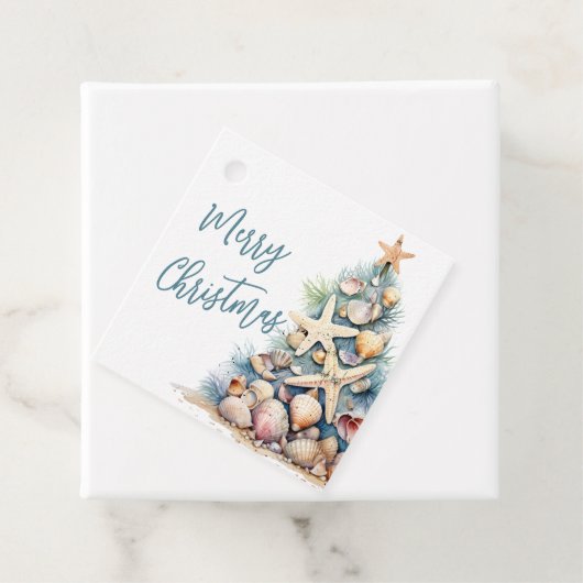 Strand Vrolijk Kerstcadeau Bedankjes Labels (In situ)