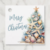 Strand Vrolijk Kerstcadeau Bedankjes Labels (Voorkant)