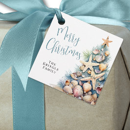 Strand Vrolijk Kerstfeest Bedankjes Labels