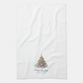 Strand Vrolijke Kerstboom Theedoek (Verticaal)
