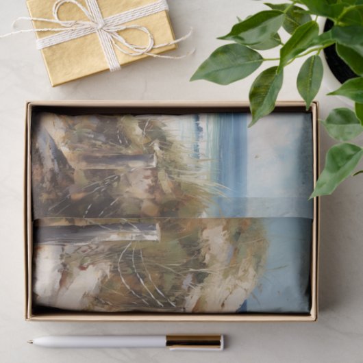 Strand Wandeling Kustlandschap Schilderij Decoupag Tissuepapier (Geschenk)