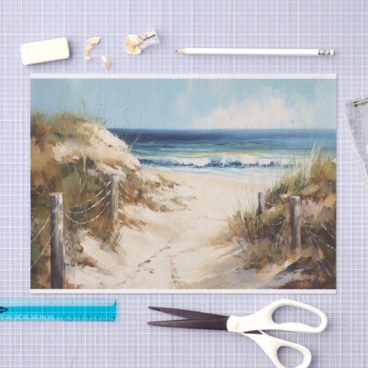 Strand Wandeling Kustlandschap Schilderij Decoupag Tissuepapier (Craft)