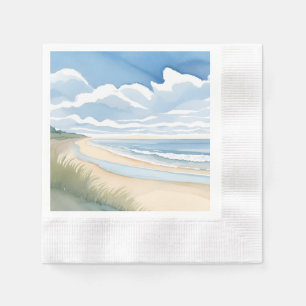 Strand Wandelpad   Kust Oceaan Aquarel Servet