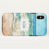 strand Water Kustlijn Shoreline Monogram Case-Mate iPhone Case (Achterkant (horizontaal))