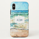 strand Water Kustlijn Shoreline Monogram Case-Mate iPhone Case (Achterkant)