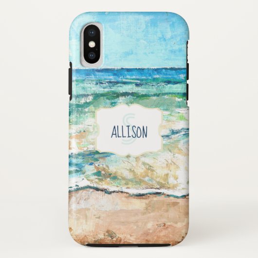 strand Water Kustlijn Shoreline Monogram Case-Mate iPhone Case (Achterkant)