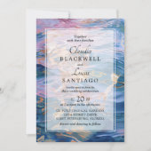 Strand Water Sunset Bruiloft uitnodiging (Voorkant)