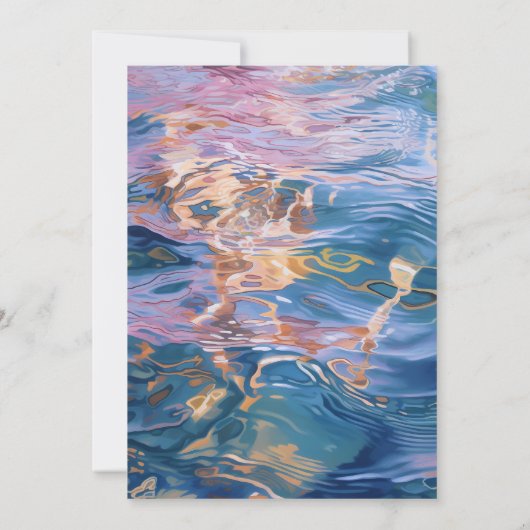 Strand Water Sunset Bruiloft uitnodiging (Achterkant)