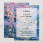 Strand Water Sunset Bruiloft uitnodiging (Voorkant / Achterkant)