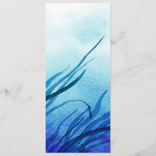 Strand | Watercolor-huwelijksmenu kaarten aan zee (Achterkant)