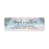 Strand Watercolor Retouradres Etiket (Voorkant)