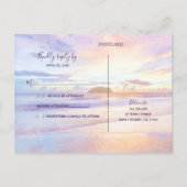 Strand Watercolor Roze Zonsopgang RSVP Uitnodiging Briefkaart (Achterkant)
