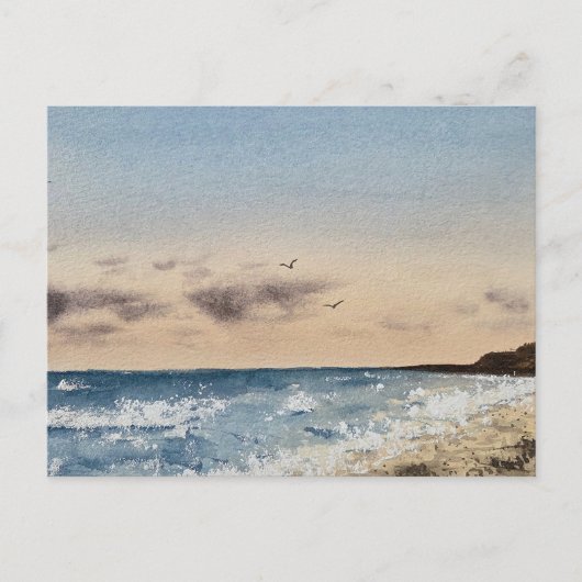 Strand Watercolor Schildering  Briefkaart (Voorkant)
