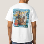 Strand waterman hengelvis of ster vis en water t-shirt (Achterkant)
