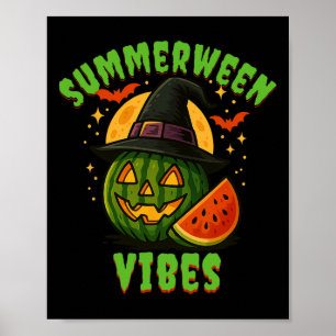 Strand Watermeloen Zomer Vibes Witch Halloween Poster