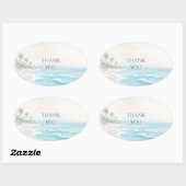 Strand Waterverf Bedankt Ovale Sticker (Vel)