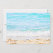 Strand Waterverf bruiloft blanco dank u kaart (Achterkant)