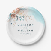 Strand Waterverf bruiloft Papieren Bordje (Voorkant)