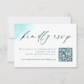 Strand Waterverf bruiloft RSVP QR Code Kaart (Voorkant)