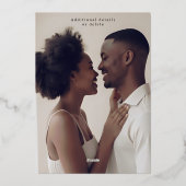 Strand Waterverf bruiloft uitnodigen foto template Folie Feestdagenkaart (Achterkant)