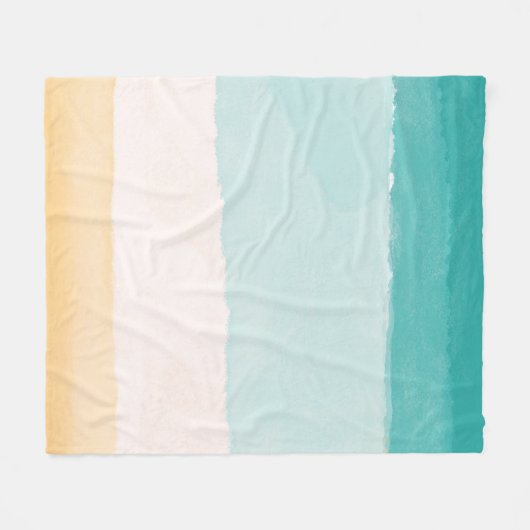 Strand Waterverf Fleece Deken (Voorkant (Horizontaal))