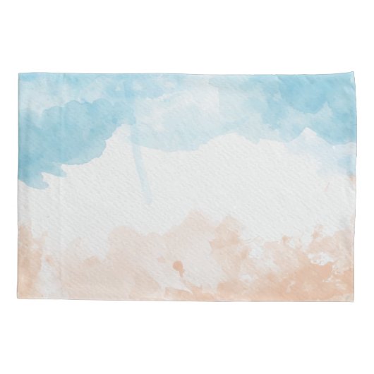 Strand Waterverf Kussensloop (Achterkant)