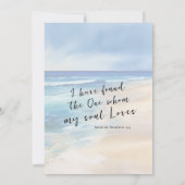 Strand Waterverf Oceaan Foto Christelijke Bruiloft Save The Date (Achterkant)