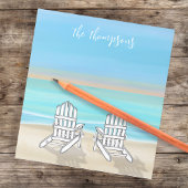 Strand Waterverf Ocean Seashore Adirondack Stoelen Notitieblok