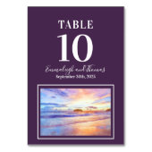 Strand Waterverf Roze Zonsopgang Bruiloft Kaart (Voorkant)