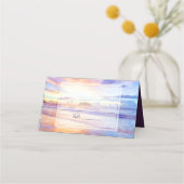 Strand Waterverf Roze Zonsopgang Bruiloft Plaatskaartje (Voorkant)