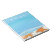Strand Waterverf schelpen grillige kustblauw Notitieblok (Schuin)