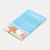 Strand Waterverf schelpen grillige kustblauw Post-it® Notes (Schuin)