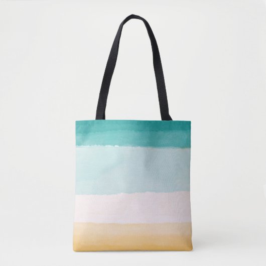 Strand Waterverf Tote Bag (Voorkant)