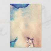  strand Waterverven bruiloft informatie Informatiekaartje (Achterkant)