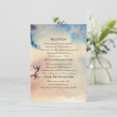  strand Waterverven bruiloft informatie Informatiekaartje (Staand voorkant)