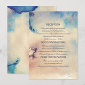  strand Waterverven bruiloft informatie Informatiekaartje (Voorkant / Achterkant)